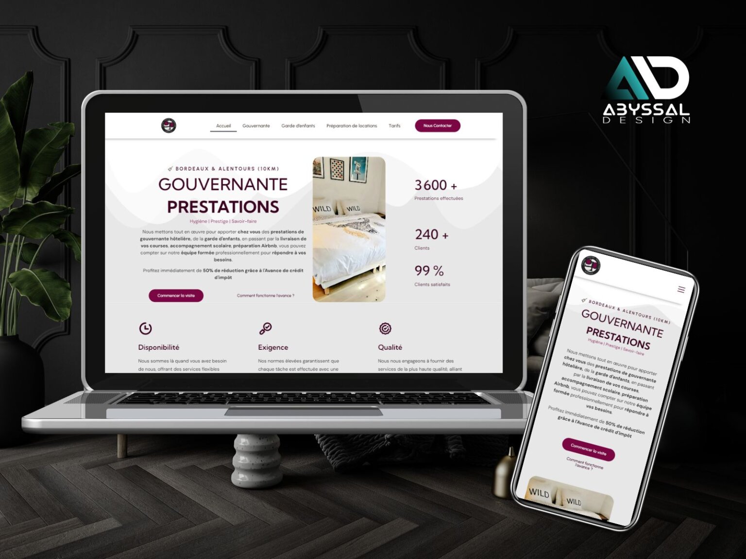 Abyssal Design - Conception de sites internet Bergerac gouvernante prestations