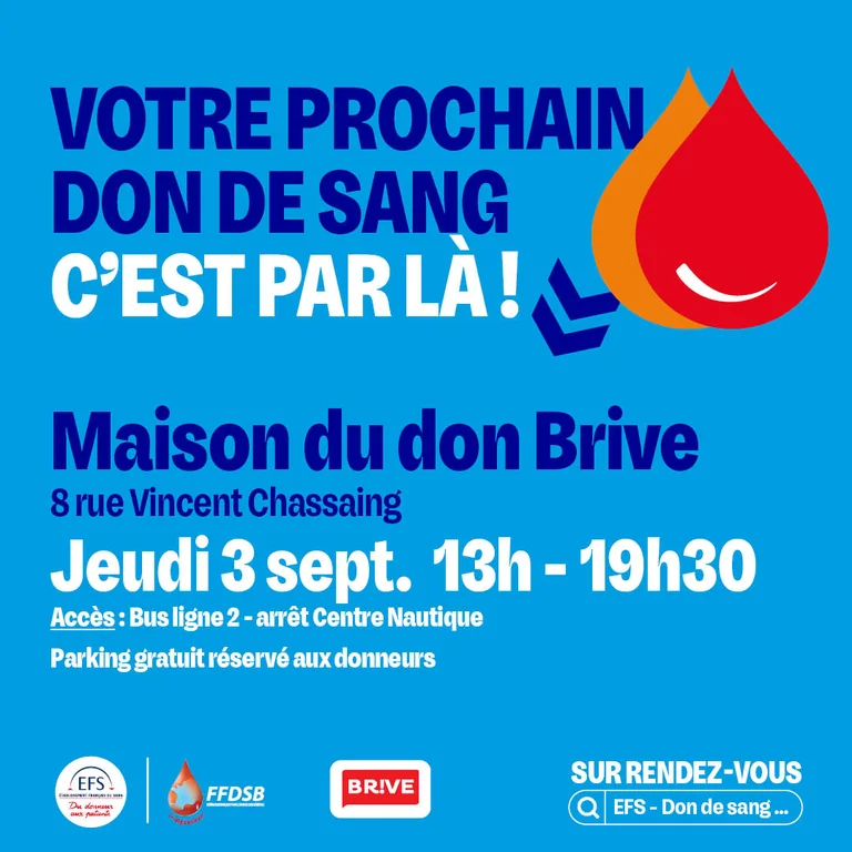 À Brive, le don de sang à préparer avant le 3 septembre
